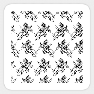 White background with black abstraction, cross, grunge Sticker